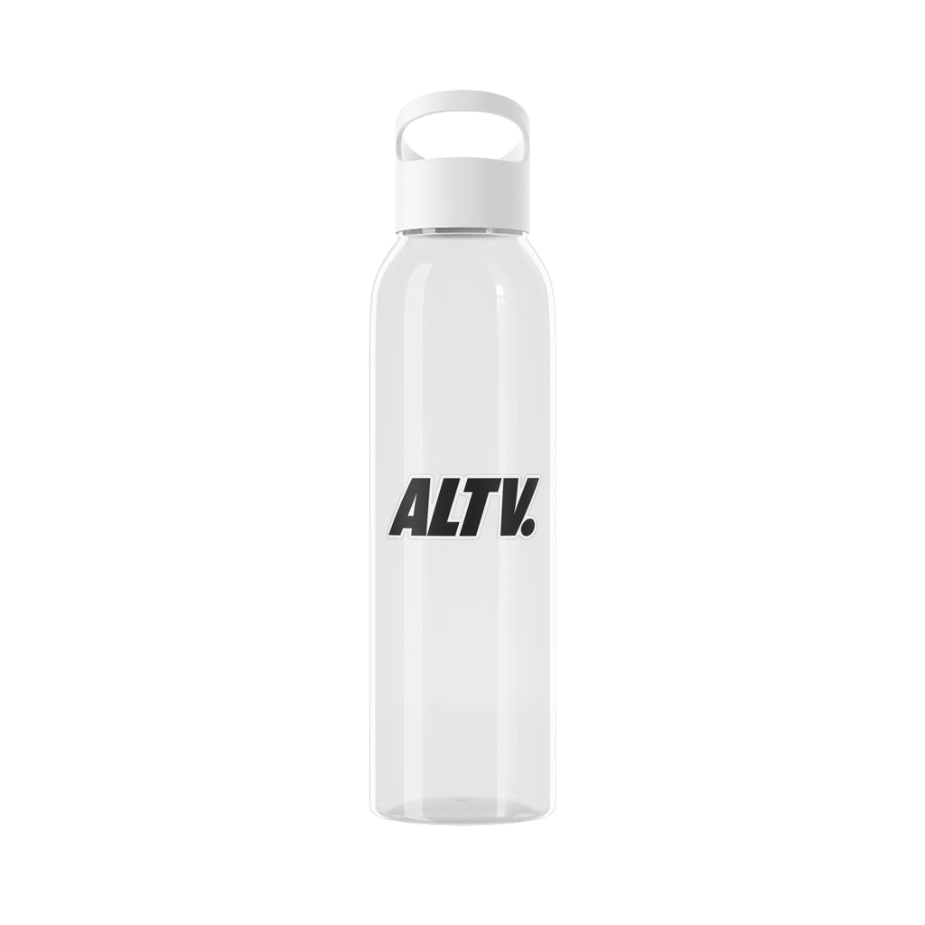 ALTV. Clear Sky Water Bottle — Minimal Logo Hydration Bottle