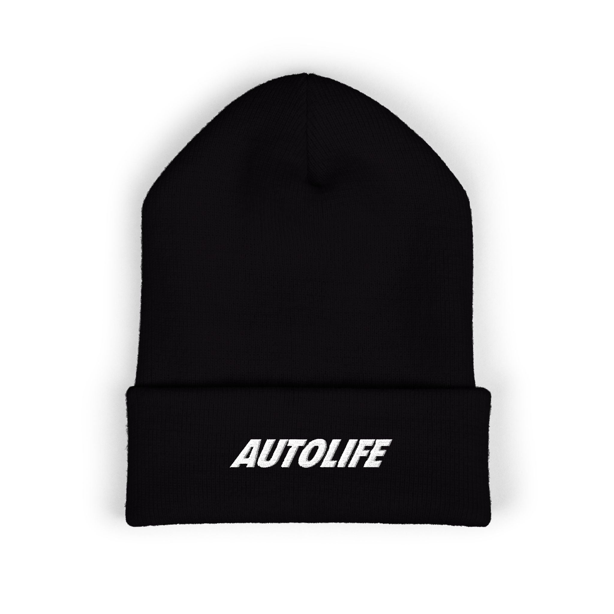 Autolife Embroidered Cuffed Beanie — Bold Yellow Car Enthusiast Hat