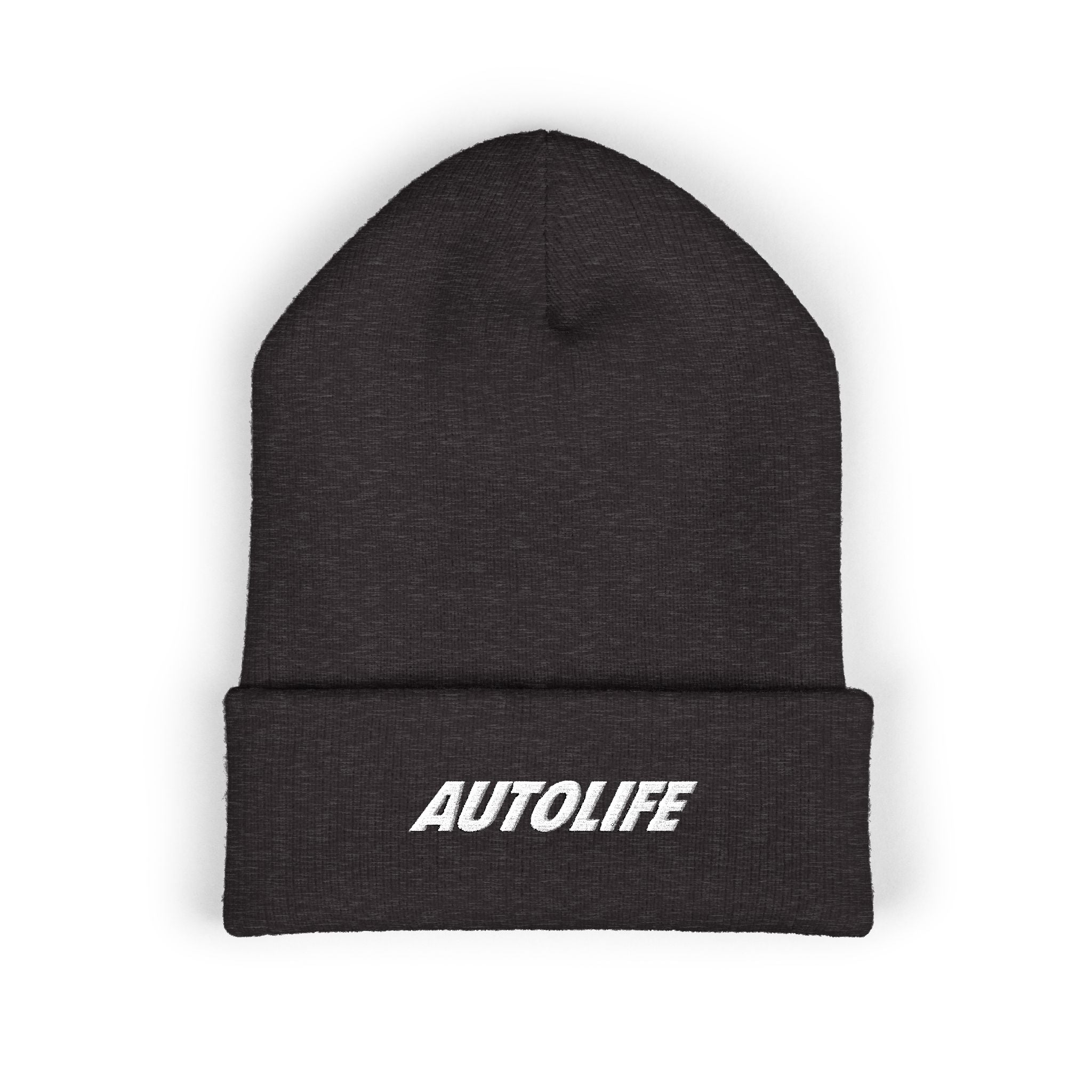Autolife Embroidered Cuffed Beanie — Bold Yellow Car Enthusiast Hat