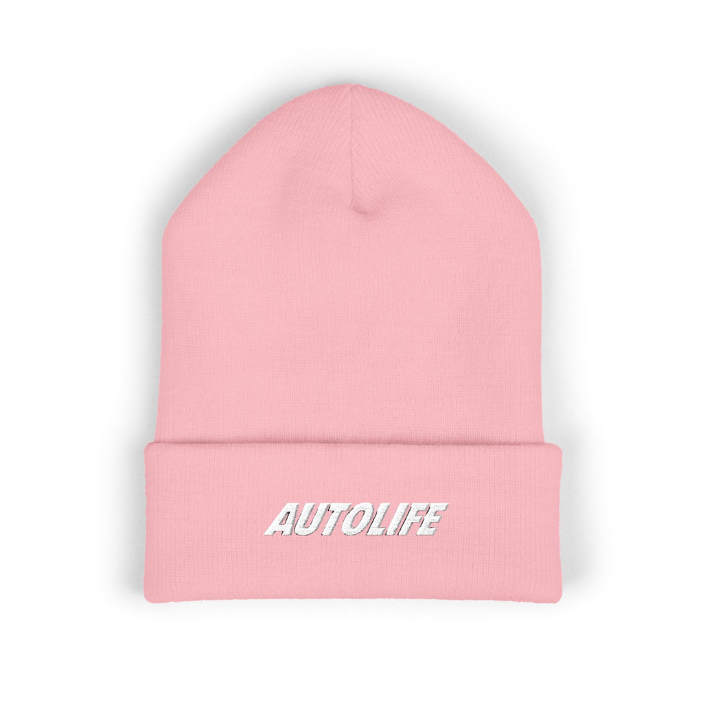 Autolife Embroidered Cuffed Beanie — Bold Yellow Car Enthusiast Hat