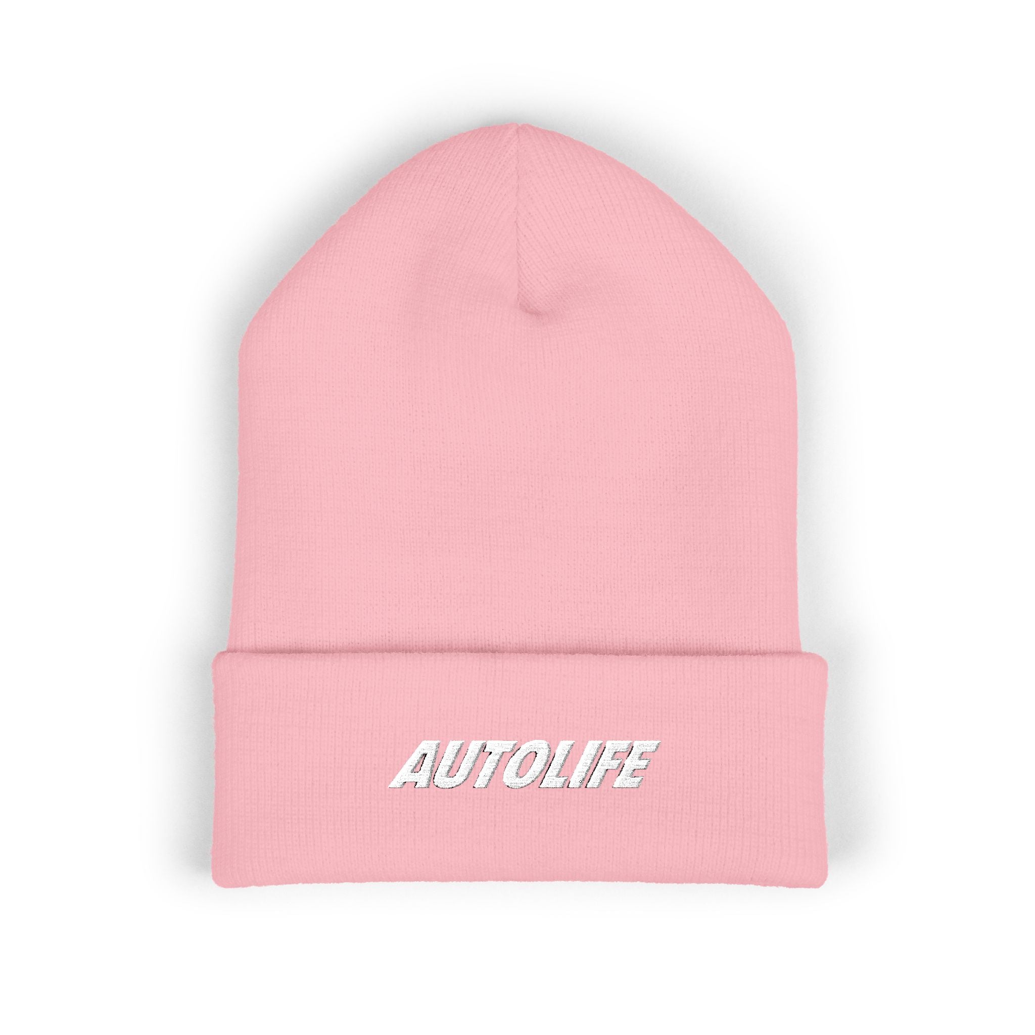 Autolife Embroidered Cuffed Beanie — Bold Yellow Car Enthusiast Hat