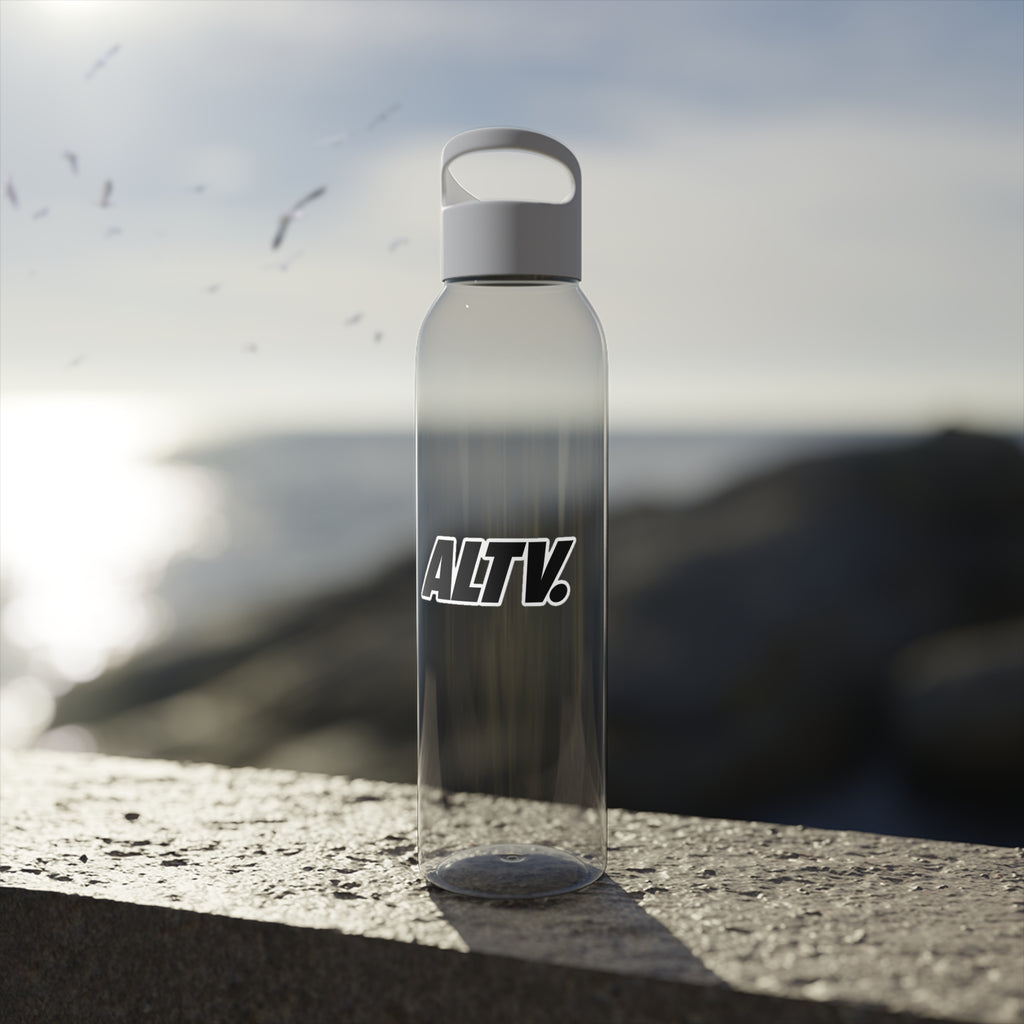 ALTV. Clear Sky Water Bottle — Minimal Logo Hydration Bottle