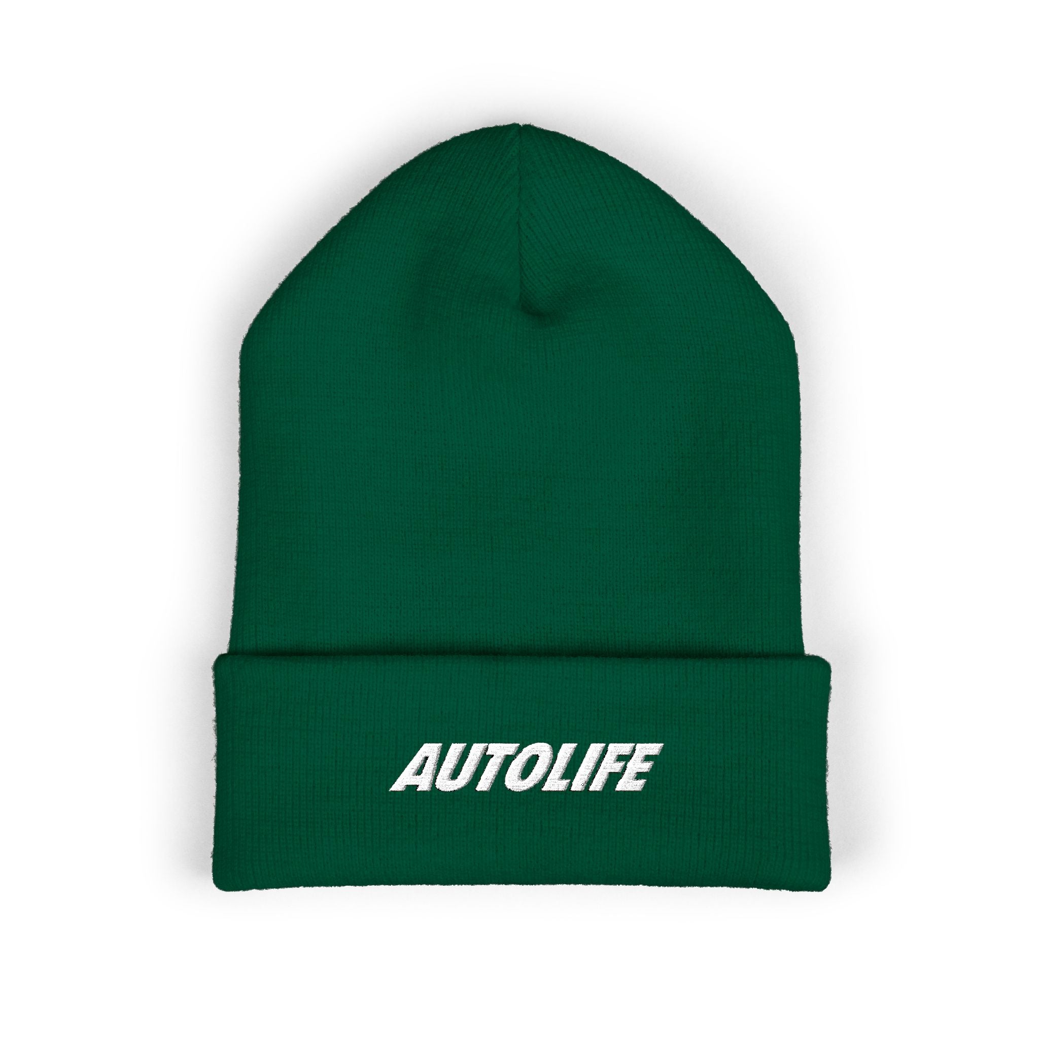 Autolife Embroidered Cuffed Beanie — Bold Yellow Car Enthusiast Hat