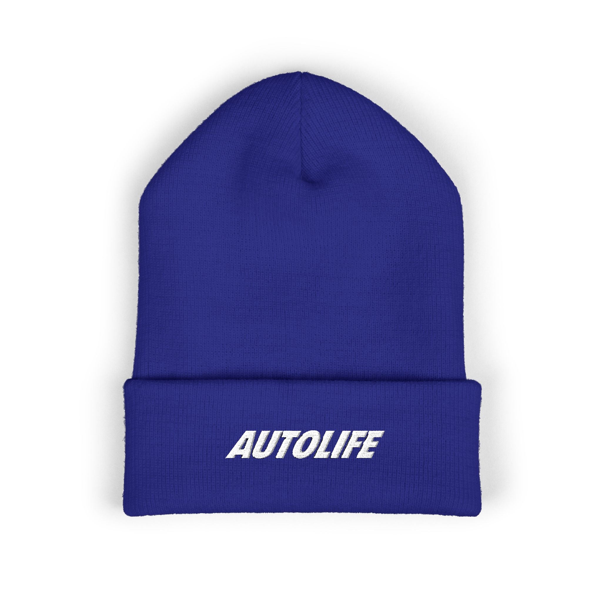 Autolife Embroidered Cuffed Beanie — Bold Yellow Car Enthusiast Hat