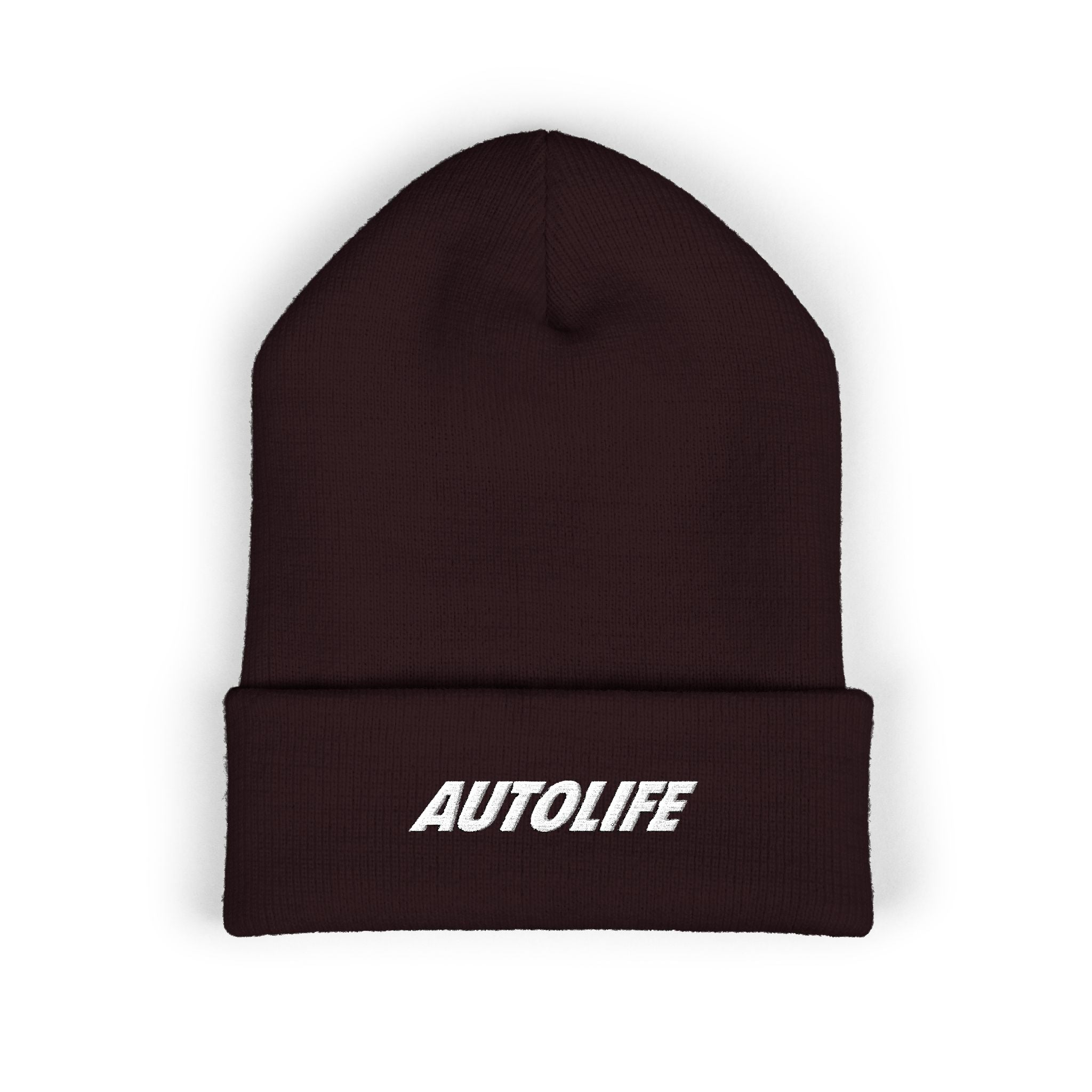 Autolife Embroidered Cuffed Beanie — Bold Yellow Car Enthusiast Hat