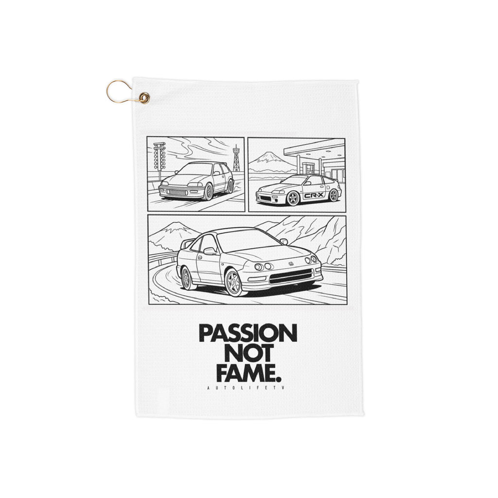 Golf Towel — 'Passion Not Fame' Racing Car Design